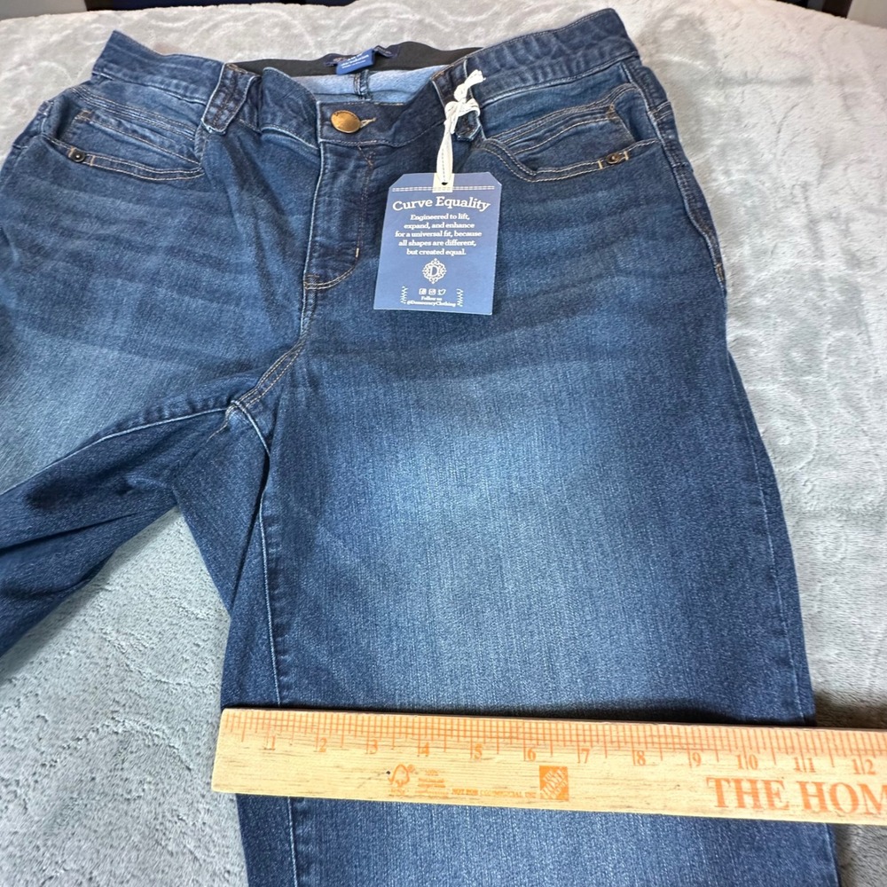 Democracy Womens 18W Ab-solution Straight Leg Jeans Dark Wash Blue Stretchy - Picture 11 of 12